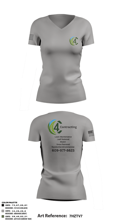 C4 36536830 Women's Short Sleeve V-neck Shirt - 7