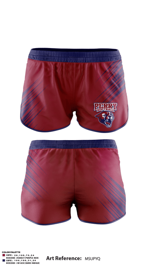 Track Shorts, Perry High School Softball, Softball, Teamtime, Team time, sublimation, custom sports apparel, team uniforms, spirit wear, spiritwear, sports uniforms, custom shirts, team store, custom team store, fundraiser sports, apparel fundraiser