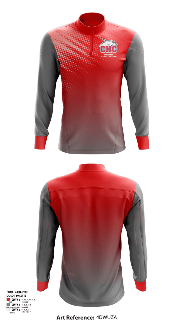 Quarter Zip Jacket, Cape Henry Collegiate Upper School Wrestling, Wrestling, Teamtime, Team time, sublimation, custom sports apparel, team uniforms, spirit wear, spiritwear, sports uniforms, custom shirts, team store, custom team store, fundraiser sports, apparel fundraiser