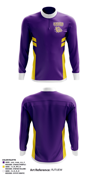 Baker Middle School Wrestling 91930617 Quarter Zip Jacket - 1