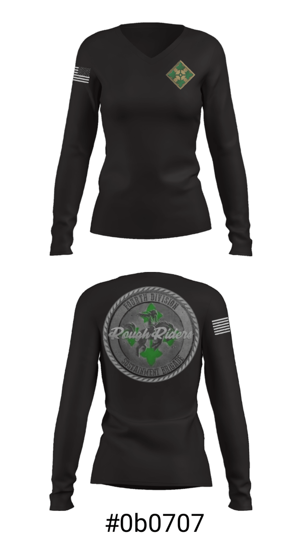 Women's Long Sleeve Vneck Shirt, , Army, Teamtime, Team time, sublimation, custom sports apparel, team uniforms, spirit wear, spiritwear, sports uniforms, custom shirts, team store, custom team store, fundraiser sports, apparel fundraiser