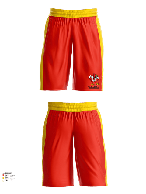 Mens Basketball Shorts, East Surry High School Basketball, Men's Basketball, Teamtime, Team time, sublimation, custom sports apparel, team uniforms, spirit wear, spiritwear, sports uniforms, custom shirts, team store, custom team store, fundraiser sports, apparel fundraiser