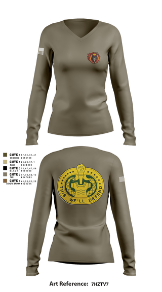 Women's Long Sleeve Vneck Shirt, , Army, Teamtime, Team time, sublimation, custom sports apparel, team uniforms, spirit wear, spiritwear, sports uniforms, custom shirts, team store, custom team store, fundraiser sports, apparel fundraiser