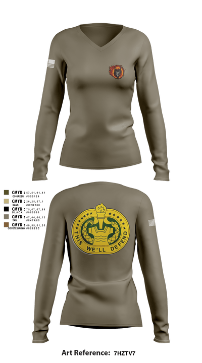 Delta Co, Dragons 16774079 Women's Long Sleeve V-neck Shirt - 2