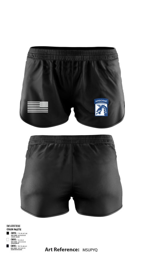 Women's Shorts, XVIII AIRBORNE CORPS RECEPTION COMPANY, Army, Teamtime, Team time, sublimation, custom sports apparel, team uniforms, spirit wear, spiritwear, sports uniforms, custom shirts, team store, custom team store, fundraiser sports, apparel fundraiser