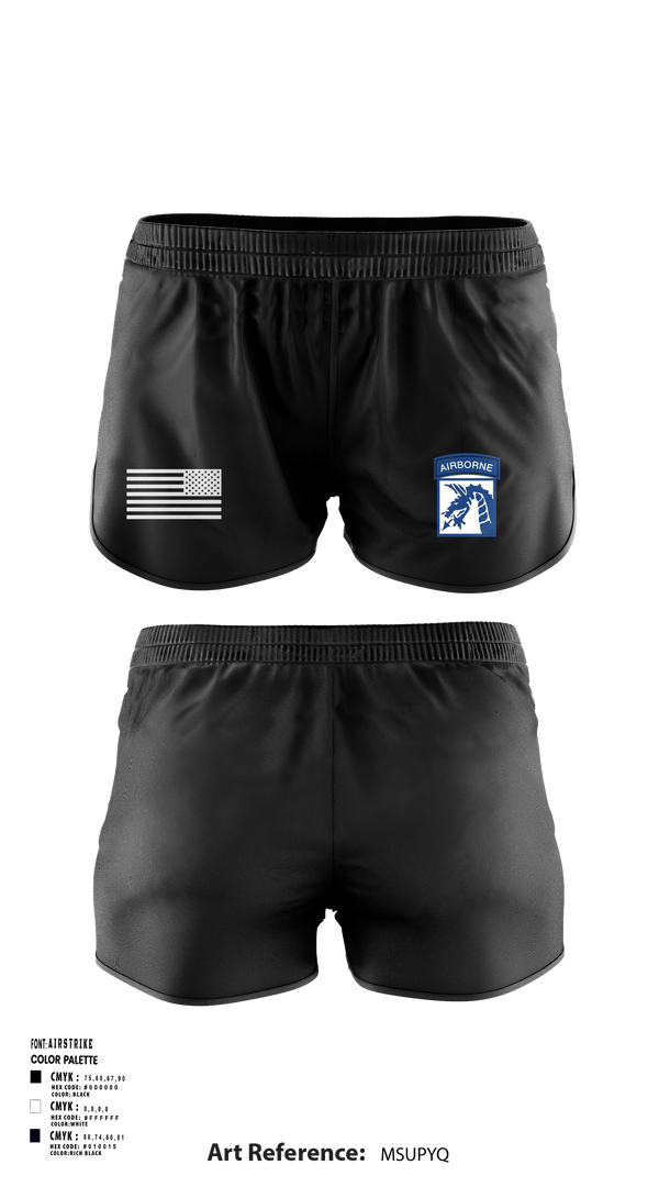 Women's Shorts, XVIII AIRBORNE CORPS RECEPTION COMPANY, Army, Teamtime, Team time, sublimation, custom sports apparel, team uniforms, spirit wear, spiritwear, sports uniforms, custom shirts, team store, custom team store, fundraiser sports, apparel fundraiser