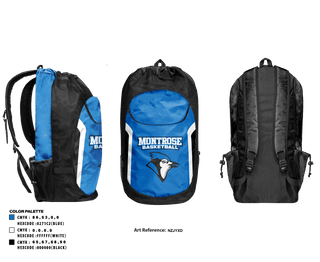 Gear Bag, Montrose High School Basketball, Men's Basketball, Teamtime, Team time, sublimation, custom sports apparel, team uniforms, spirit wear, spiritwear, sports uniforms, custom shirts, team store, custom team store, fundraiser sports, apparel fundraiser