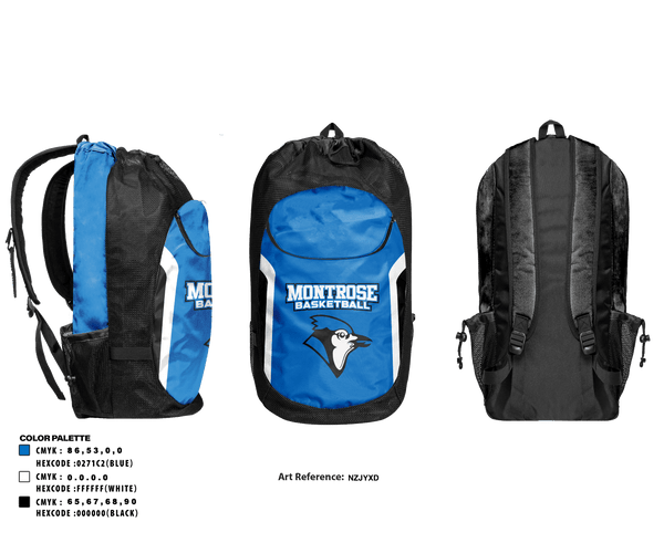 Gear Bag, Montrose High School Basketball, Men's Basketball, Teamtime, Team time, sublimation, custom sports apparel, team uniforms, spirit wear, spiritwear, sports uniforms, custom shirts, team store, custom team store, fundraiser sports, apparel fundraiser