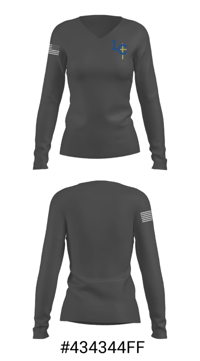Lehman Catholic High School Band 27215386 Women's Long Sleeve V-neck Shirt - 25