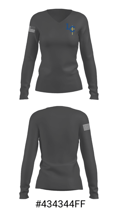 Women's Long Sleeve Vneck Shirt, Lehman Catholic High School Band, Spirit Store, Teamtime, Team time, sublimation, custom sports apparel, team uniforms, spirit wear, spiritwear, sports uniforms, custom shirts, team store, custom team store, fundraiser sports, apparel fundraiser