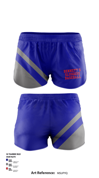 Women's Shorts, Bennett’s Sluggers, Baseball, Teamtime, Team time, sublimation, custom sports apparel, team uniforms, spirit wear, spiritwear, sports uniforms, custom shirts, team store, custom team store, fundraiser sports, apparel fundraiser