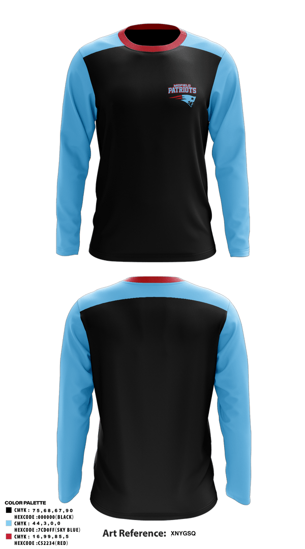 Long Sleeve Performance Shirt, Midfield Patriots, Baseball, Teamtime, Team time, sublimation, custom sports apparel, team uniforms, spirit wear, spiritwear, sports uniforms, custom shirts, team store, custom team store, fundraiser sports, apparel fundraiser