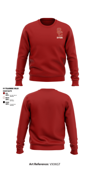 Crew Neck Sweatshirt, University Of Southern California Diving, Spirit Store, Teamtime, Team time, sublimation, custom sports apparel, team uniforms, spirit wear, spiritwear, sports uniforms, custom shirts, team store, custom team store, fundraiser sports, apparel fundraiser