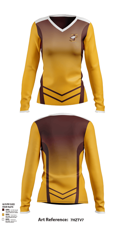 Jefferson High School Soccer 7239971 Women's Long Sleeve V-neck Shirt - 1