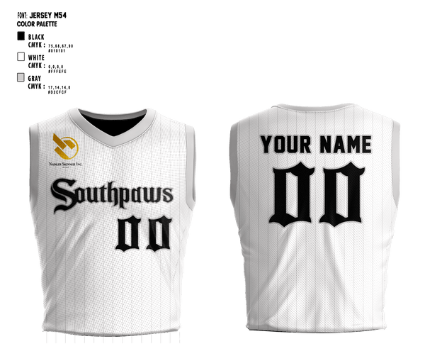 Southpaws 54563910 Reversible Basketball Jersey (Black/white) - 8