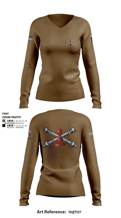 DET 1 HHB 1-258 FA 53026812 Women's Long Sleeve V-neck Shirt - 7
