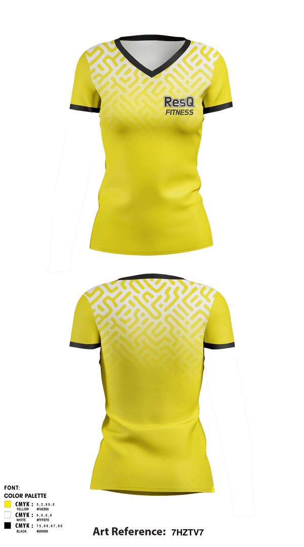 Women's Short Sleeve Vneck Shirt, ResQ Fitness, , Teamtime, Team time, sublimation, custom sports apparel, team uniforms, spirit wear, spiritwear, sports uniforms, custom shirts, team store, custom team store, fundraiser sports, apparel fundraiser