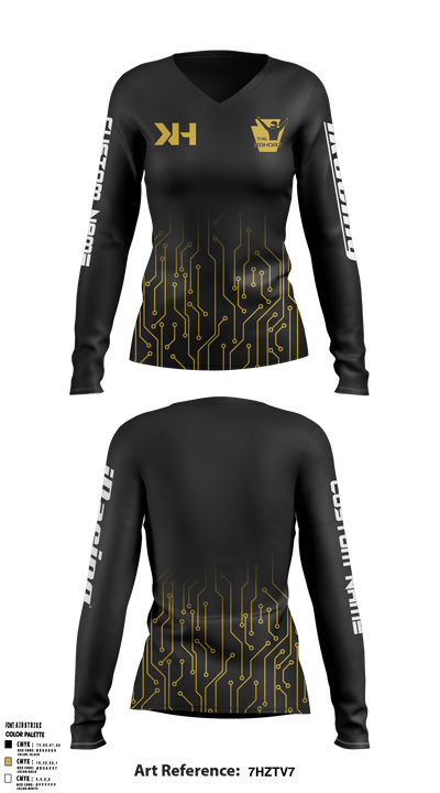 The Kohort 26796532 Women's Long Sleeve V-neck Shirt - 5