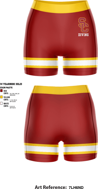 Women's Compression Shorts, University Of Southern California Diving, Spirit Store, Teamtime, Team time, sublimation, custom sports apparel, team uniforms, spirit wear, spiritwear, sports uniforms, custom shirts, team store, custom team store, fundraiser sports, apparel fundraiser