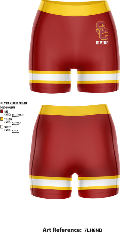University Of Southern California Diving 38780209 Women's Compression Shorts - 3