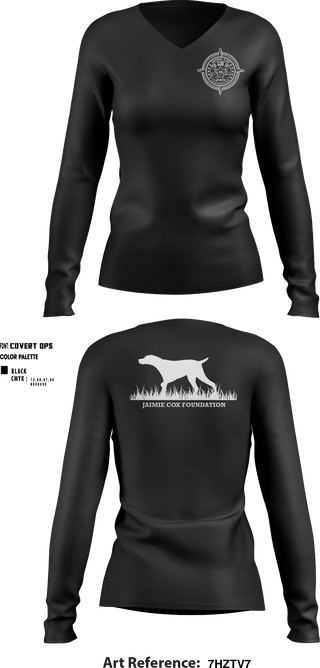 Women's Long Sleeve Vneck Shirt, Jaimie Cox Foundation, , Teamtime, Team time, sublimation, custom sports apparel, team uniforms, spirit wear, spiritwear, sports uniforms, custom shirts, team store, custom team store, fundraiser sports, apparel fundraiser