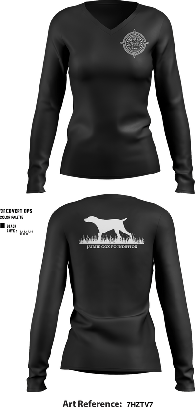Jaimie Cox Foundation 83768320 Women's Long Sleeve V-neck Shirt - 5