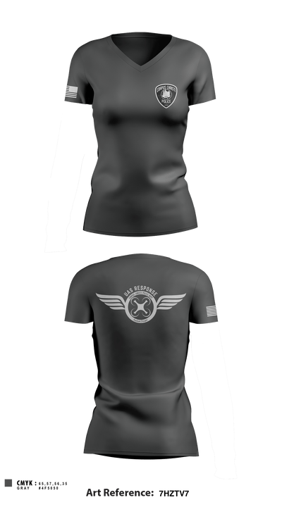 CCPD DRONE UNIT 18355782 Women's Short Sleeve V-neck Shirt - 1