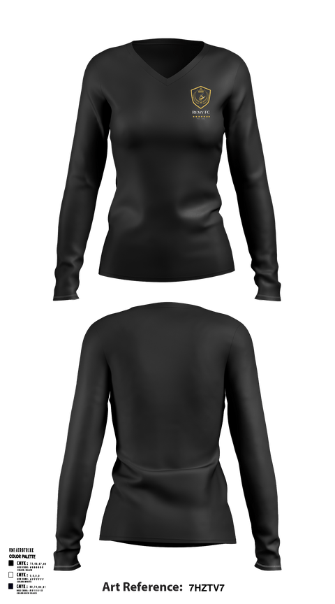 Women's Long Sleeve Vneck Shirt, Remy Fc, , Teamtime, Team time, sublimation, custom sports apparel, team uniforms, spirit wear, spiritwear, sports uniforms, custom shirts, team store, custom team store, fundraiser sports, apparel fundraiser