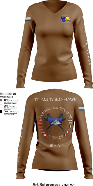 Women's Long Sleeve Vneck Shirt, 1889th RSG, Army, Teamtime, Team time, sublimation, custom sports apparel, team uniforms, spirit wear, spiritwear, sports uniforms, custom shirts, team store, custom team store, fundraiser sports, apparel fundraiser