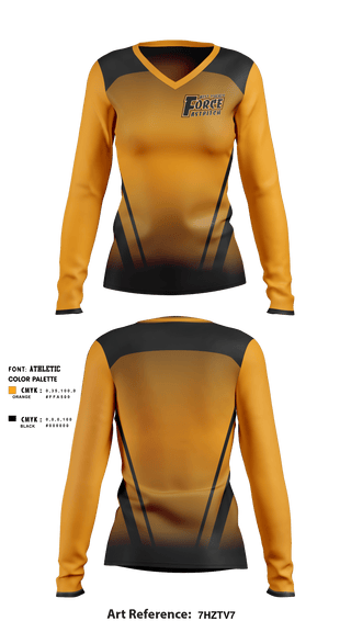 Women's Long Sleeve Vneck Shirt, West Liberty Force Softball, Softball, Teamtime, Team time, sublimation, custom sports apparel, team uniforms, spirit wear, spiritwear, sports uniforms, custom shirts, team store, custom team store, fundraiser sports, apparel fundraiser