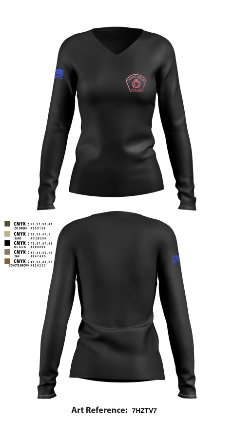Women's Long Sleeve Vneck Shirt, , Police, Teamtime, Team time, sublimation, custom sports apparel, team uniforms, spirit wear, spiritwear, sports uniforms, custom shirts, team store, custom team store, fundraiser sports, apparel fundraiser