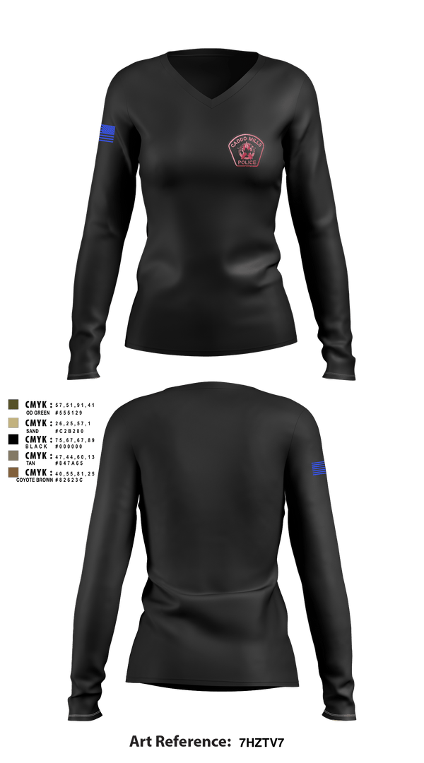 Women's Long Sleeve Vneck Shirt, , Police, Teamtime, Team time, sublimation, custom sports apparel, team uniforms, spirit wear, spiritwear, sports uniforms, custom shirts, team store, custom team store, fundraiser sports, apparel fundraiser