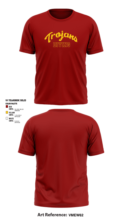 University Of Southern California Diving 38780209 Short Sleeve Performance Shirt - 10