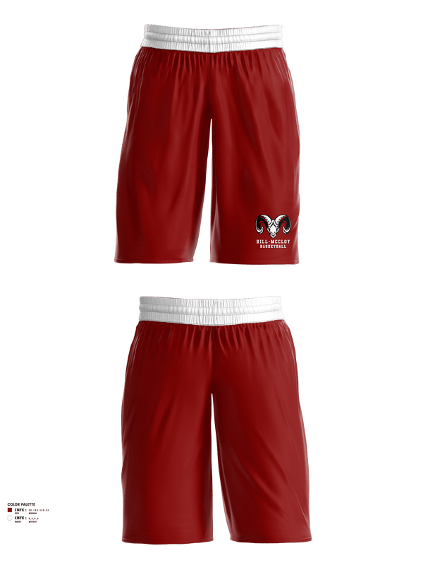 Mens Basketball Shorts, Hill-McCloy High School Basketball, Men's Basketball, Teamtime, Team time, sublimation, custom sports apparel, team uniforms, spirit wear, spiritwear, sports uniforms, custom shirts, team store, custom team store, fundraiser sports, apparel fundraiser