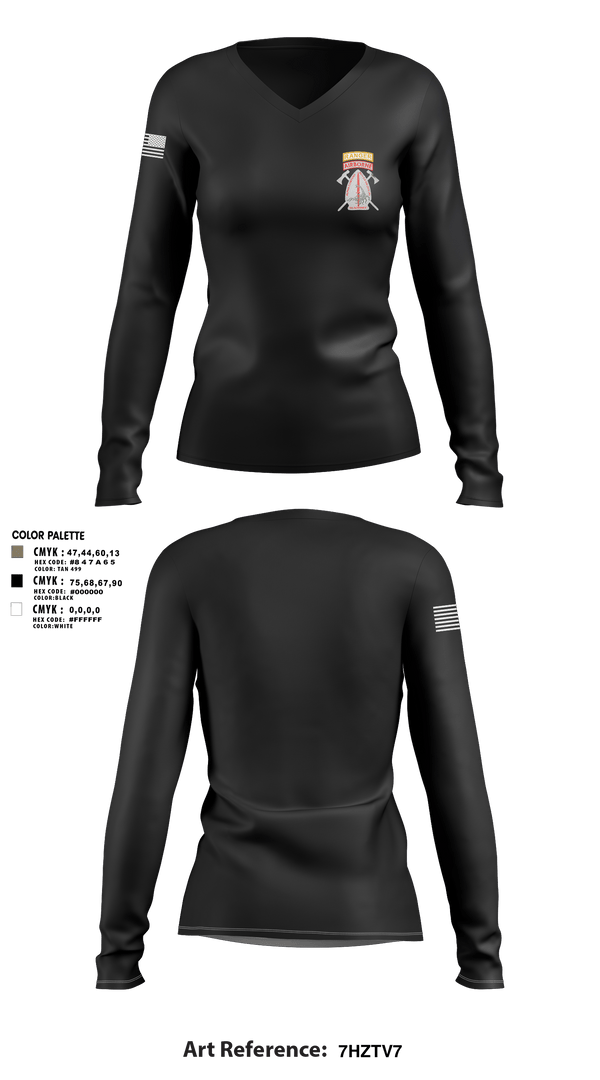 Women's Long Sleeve Vneck Shirt, A/98, Army, Teamtime, Team time, sublimation, custom sports apparel, team uniforms, spirit wear, spiritwear, sports uniforms, custom shirts, team store, custom team store, fundraiser sports, apparel fundraiser