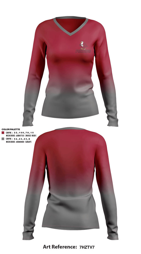 Women's Long Sleeve Vneck Shirt, Friends University Tennis, Tennis, Teamtime, Team time, sublimation, custom sports apparel, team uniforms, spirit wear, spiritwear, sports uniforms, custom shirts, team store, custom team store, fundraiser sports, apparel fundraiser