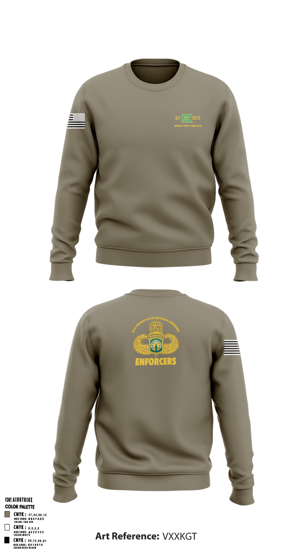 Crew Neck Sweatshirt, 21ST MILITARY POLICE COMPANY (AIRBORNE), Army, Teamtime, Team time, sublimation, custom sports apparel, team uniforms, spirit wear, spiritwear, sports uniforms, custom shirts, team store, custom team store, fundraiser sports, apparel fundraiser
