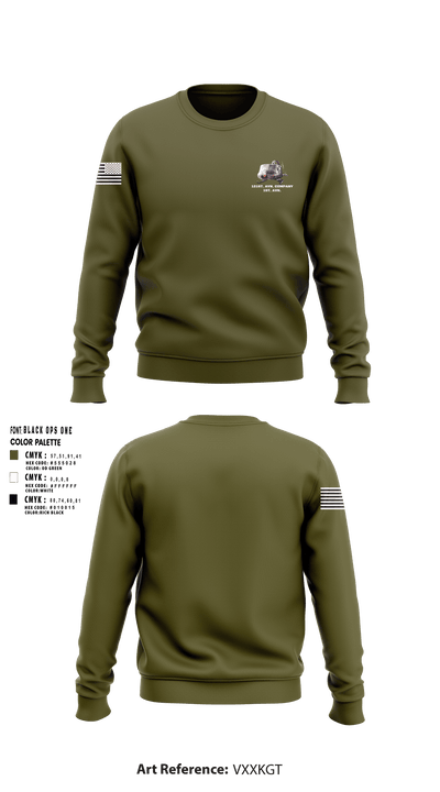 121st. AVN. company 1st. AVN. 64598317 Crew Neck Sweatshirt - 1