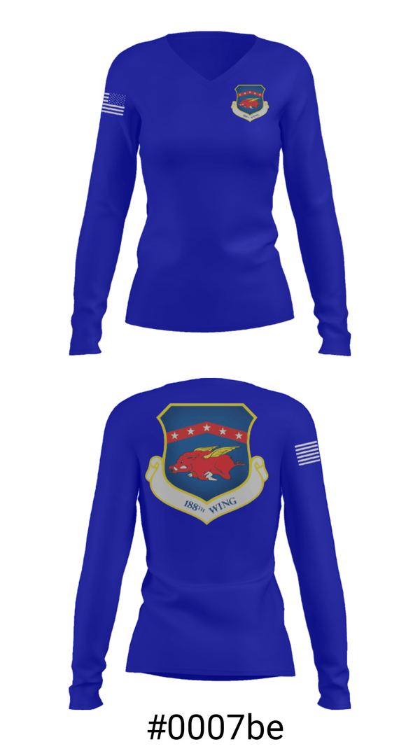Women's Long Sleeve Vneck Shirt, , Air Force, Teamtime, Team time, sublimation, custom sports apparel, team uniforms, spirit wear, spiritwear, sports uniforms, custom shirts, team store, custom team store, fundraiser sports, apparel fundraiser