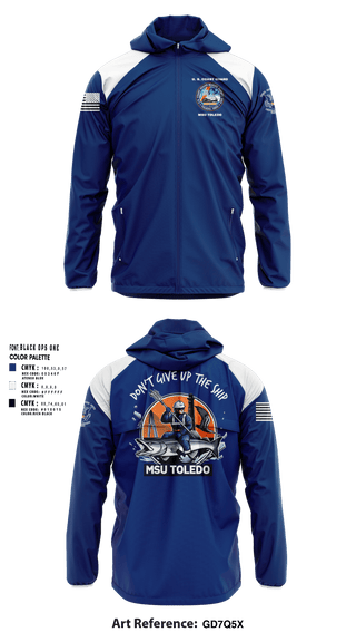 Windbreaker, MSU Toledo, Coast Guard, Teamtime, Team time, sublimation, custom sports apparel, team uniforms, spirit wear, spiritwear, sports uniforms, custom shirts, team store, custom team store, fundraiser sports, apparel fundraiser