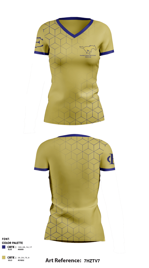 Women's Short Sleeve Vneck Shirt, Fountain Central High School Swimming, Swimming, Teamtime, Team time, sublimation, custom sports apparel, team uniforms, spirit wear, spiritwear, sports uniforms, custom shirts, team store, custom team store, fundraiser sports, apparel fundraiser