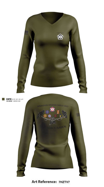 327th MCT 96493981 Women's Long Sleeve V-neck Shirt - 9