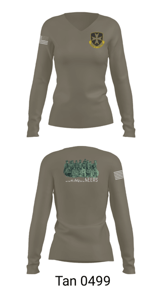 Women's Long Sleeve Vneck Shirt, , Army, Teamtime, Team time, sublimation, custom sports apparel, team uniforms, spirit wear, spiritwear, sports uniforms, custom shirts, team store, custom team store, fundraiser sports, apparel fundraiser