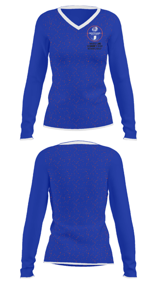 Women's Long Sleeve Vneck Shirt, Whiteland Community High School Golf, Golf, Teamtime, Team time, sublimation, custom sports apparel, team uniforms, spirit wear, spiritwear, sports uniforms, custom shirts, team store, custom team store, fundraiser sports, apparel fundraiser