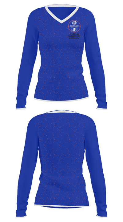 Whiteland Community High School Golf 95195862 Women's Long Sleeve V-neck Shirt - 26