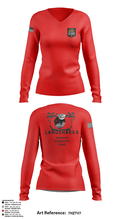 22ND RRB 50594442 Women's Long Sleeve V-neck Shirt - 51