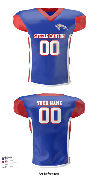 Football Jersey, Steele Canyon Youth Football And Cheer, Football, Teamtime, Team time, sublimation, custom sports apparel, team uniforms, spirit wear, spiritwear, sports uniforms, custom shirts, team store, custom team store, fundraiser sports, apparel fundraiser