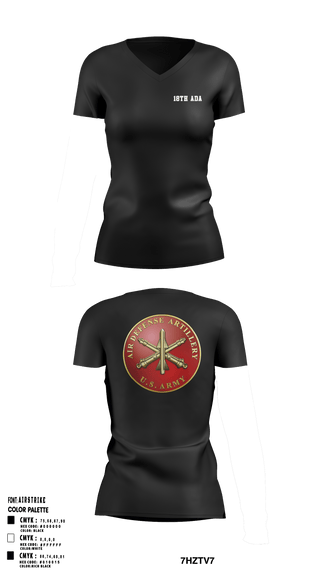 Women's Short Sleeve Vneck Shirt, 18th ADA, Army, Teamtime, Team time, sublimation, custom sports apparel, team uniforms, spirit wear, spiritwear, sports uniforms, custom shirts, team store, custom team store, fundraiser sports, apparel fundraiser