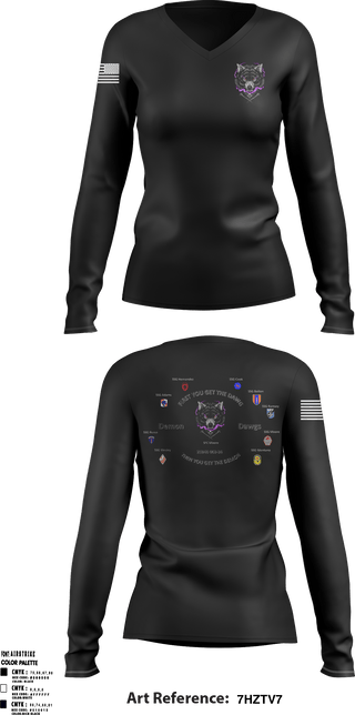 Women's Long Sleeve Vneck Shirt, 25B40 SLC 002-24, Army, Teamtime, Team time, sublimation, custom sports apparel, team uniforms, spirit wear, spiritwear, sports uniforms, custom shirts, team store, custom team store, fundraiser sports, apparel fundraiser