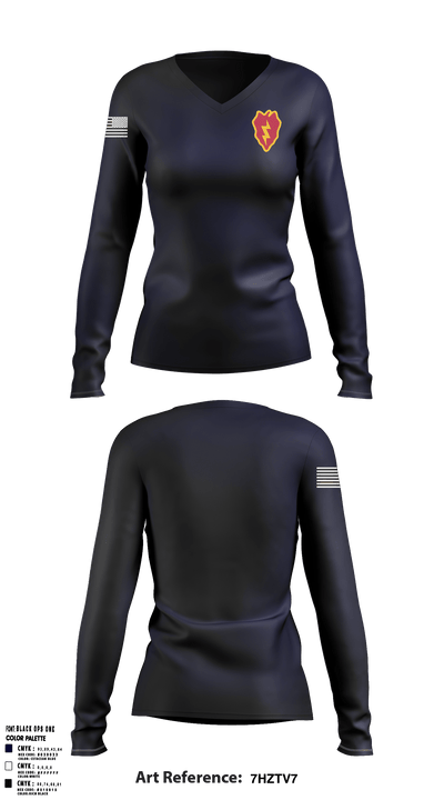 4-3 AHB 9137398 Women's Long Sleeve V-neck Shirt - 1